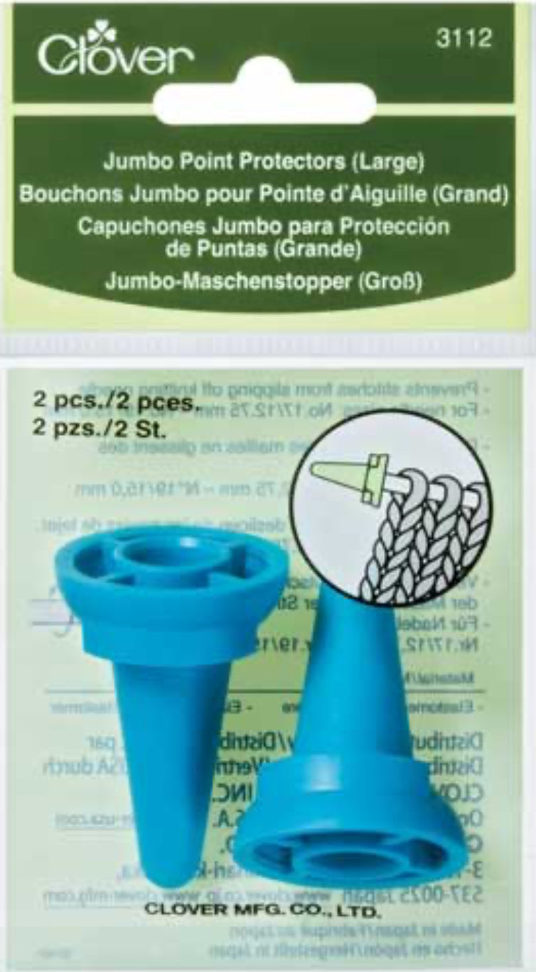 Clover - Bouchons protecteurs de pointes d'aiguilles à tricoter - LARGE