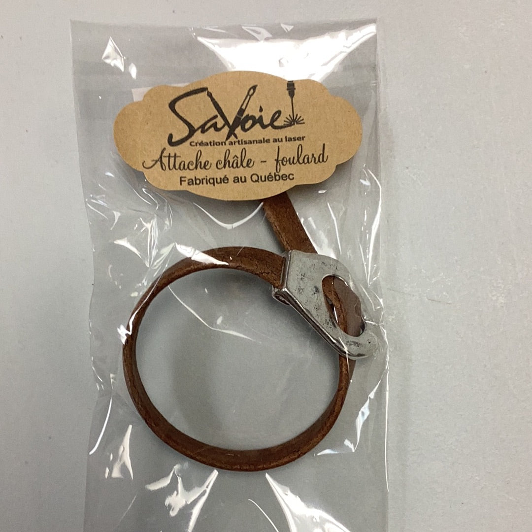 SAVOIE - Attache pour Châle/Foulard en faux suède