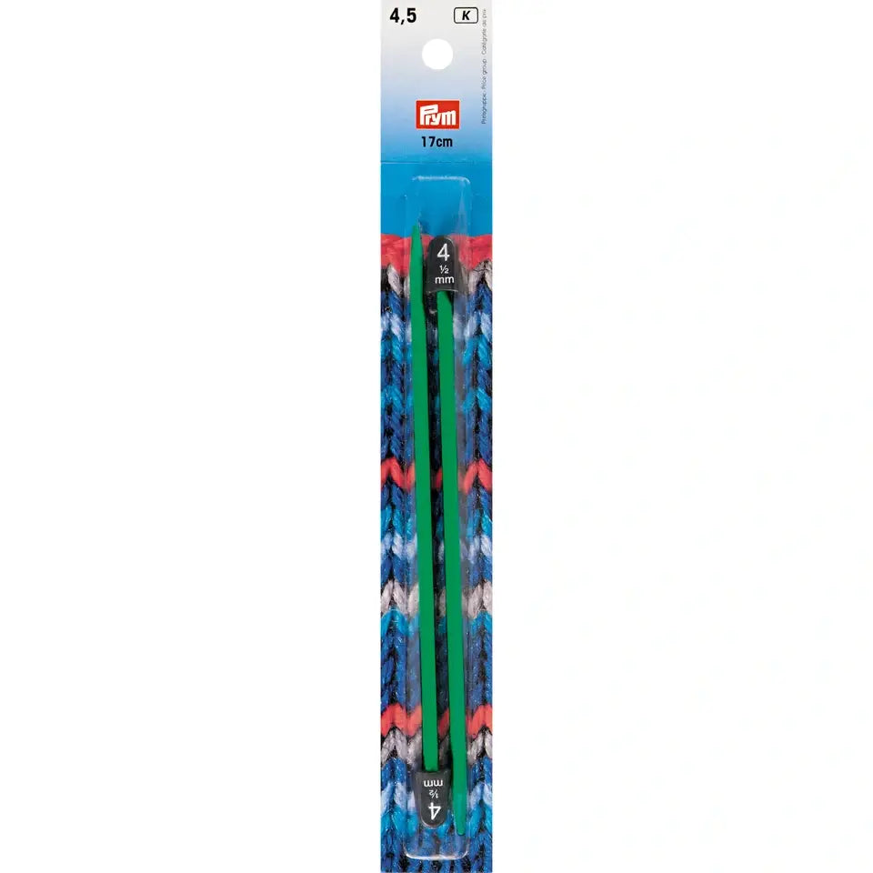 PRYM - Aiguilles à tricoter courtes de 17cm en plastique pour enfant