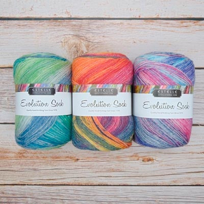 Estelle - Evolution Sock - Motifs auto-rayants - 75 % laine mérinos Superwash