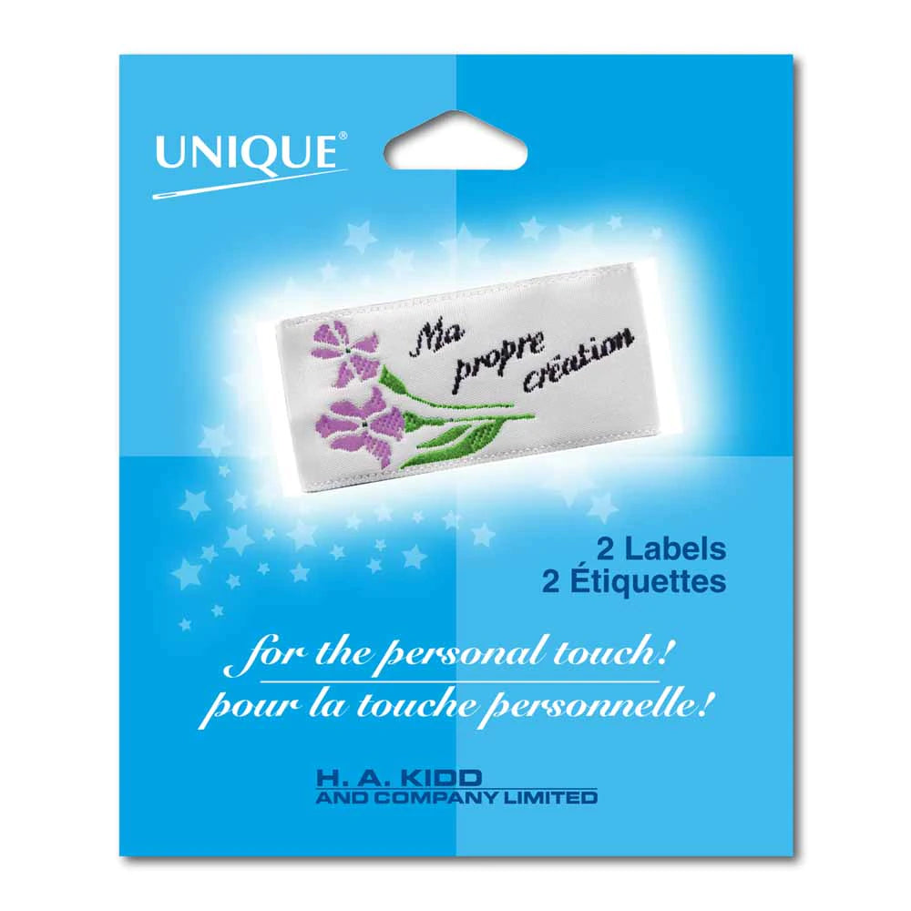 Unique - 2 Étiquettes à coudre