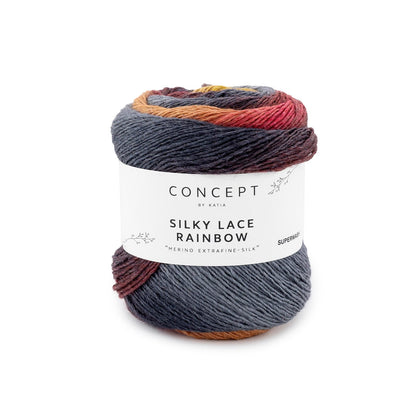 Katia Concept - SILKY LACE Rainbow - 80% Merino Extrafine Superwash - 20% Soie