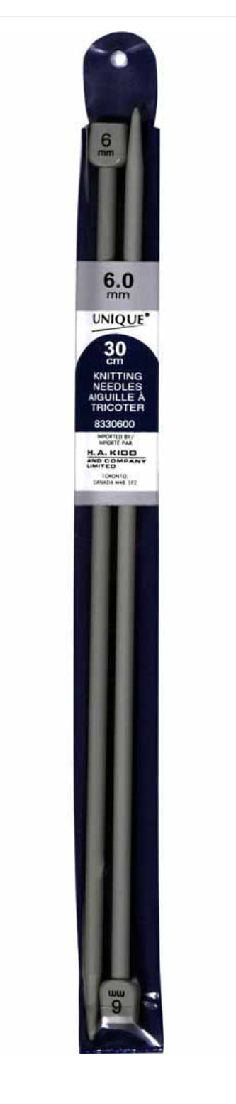 Aiguille à tricoter aluminium et plastique Unique 30 cm