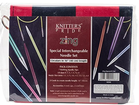 KNITTER'S PRIDE Zing ensemble d'aiguilles circulaires à tricoter interchangeables spéciale - 7 tailles