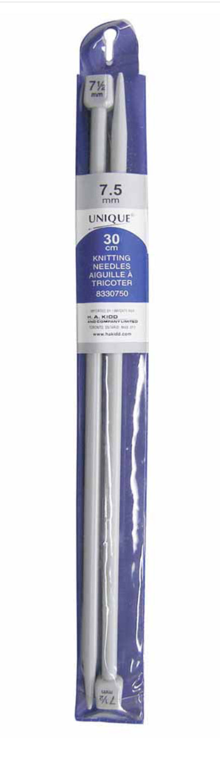 Aiguille à tricoter aluminium et plastique Unique 30 cm