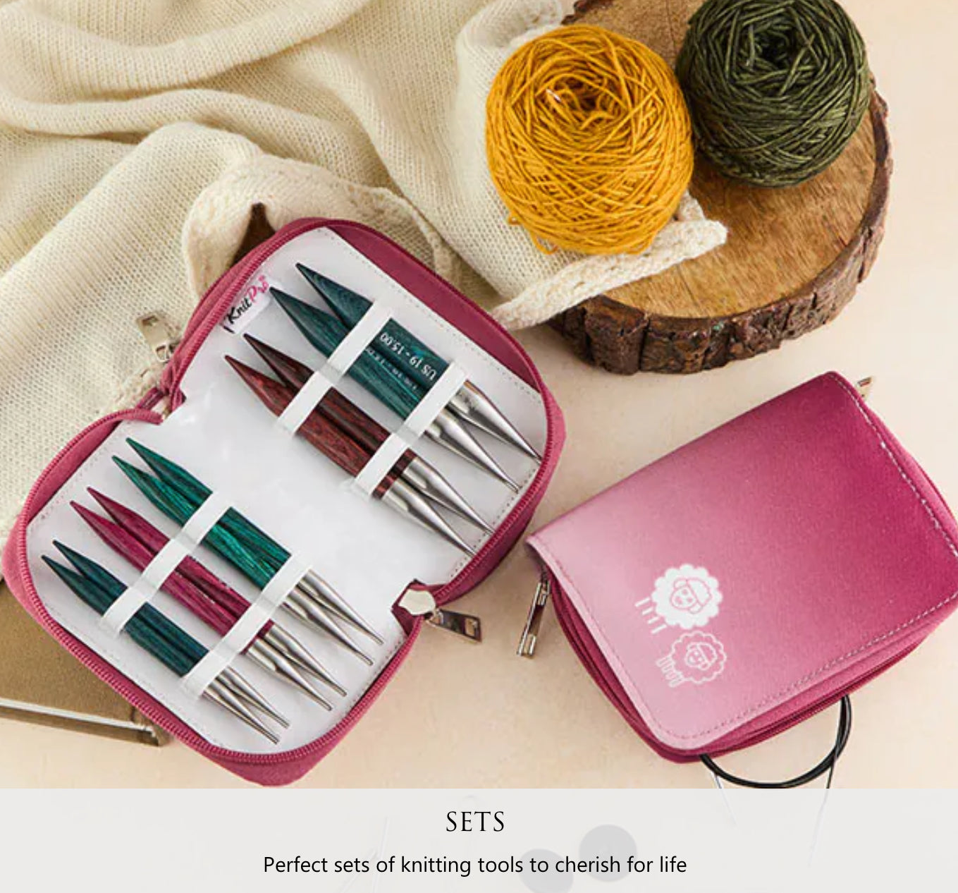 Knit Pro - Ensemble grandeur Chunky Dreamz interchangeable (bois) Ginger 5’’