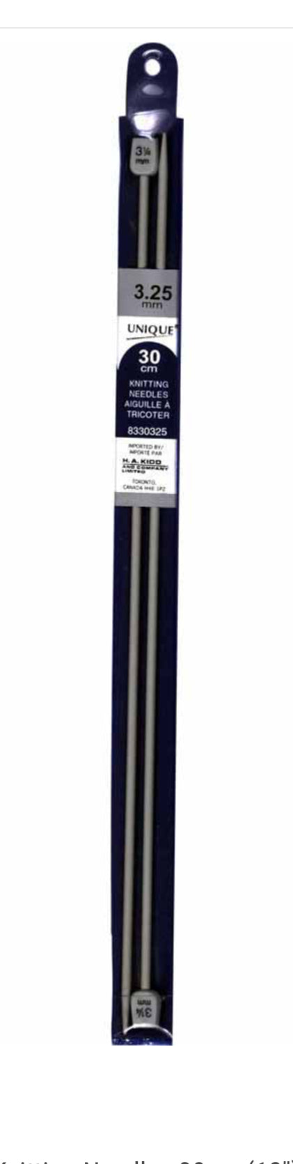 Aiguille à tricoter aluminium et plastique Unique 30 cm