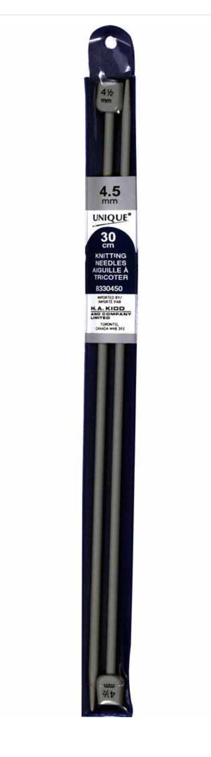 Aiguille à tricoter aluminium et plastique Unique 30 cm