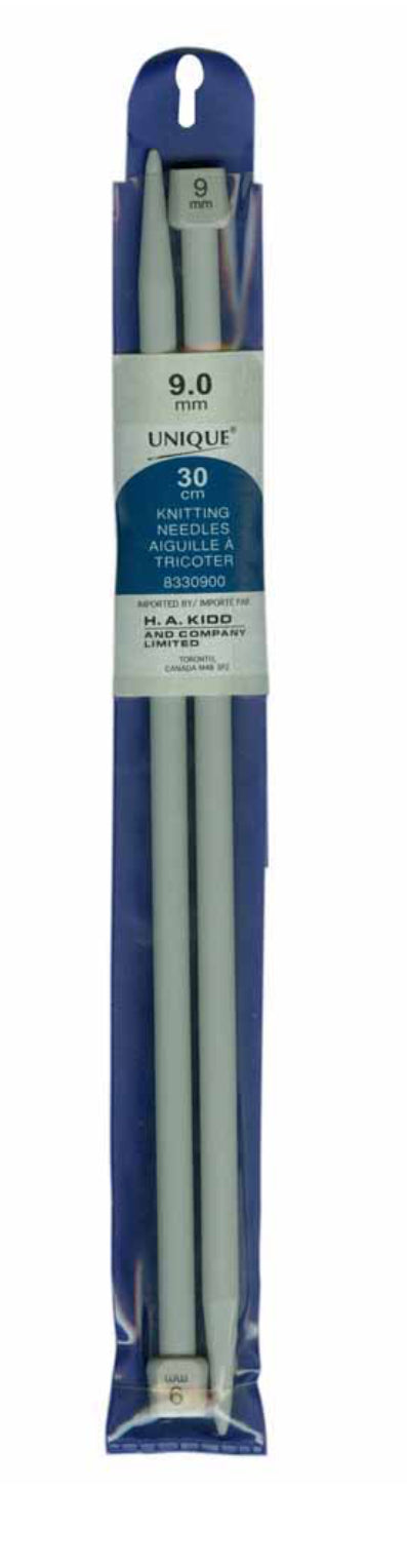 Aiguille à tricoter aluminium et plastique Unique 30 cm