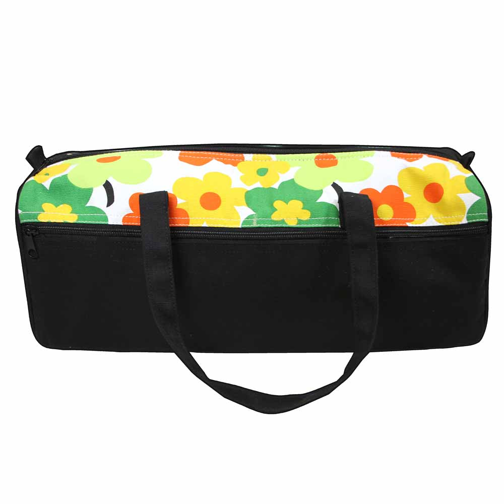 VIVACE Sac à tricot - 43 x 15 x 15cm (17″ x 6″ x 6″) - noir avec floral