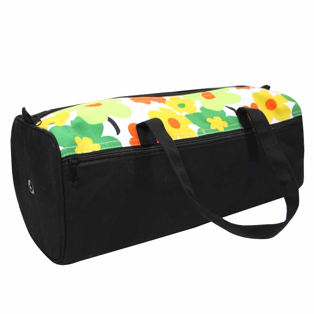 VIVACE Sac à tricot - 43 x 15 x 15cm (17″ x 6″ x 6″) - noir avec floral