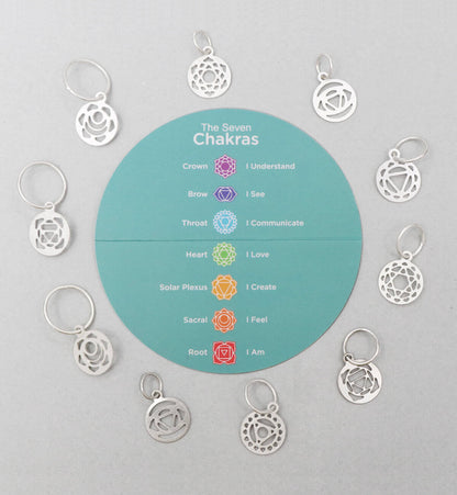 Collection Mindful - 10 Marqueurs plaqués argent sterling - 7 motifs Chakras