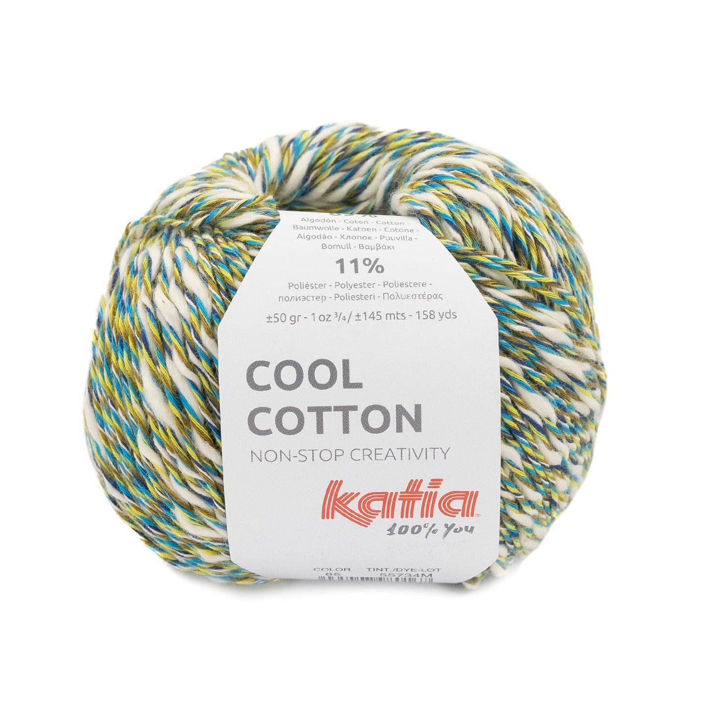 Katia - COOL COTTON - 62% Coton - 27% Coton recyclé - 11% Polyester Recyclé