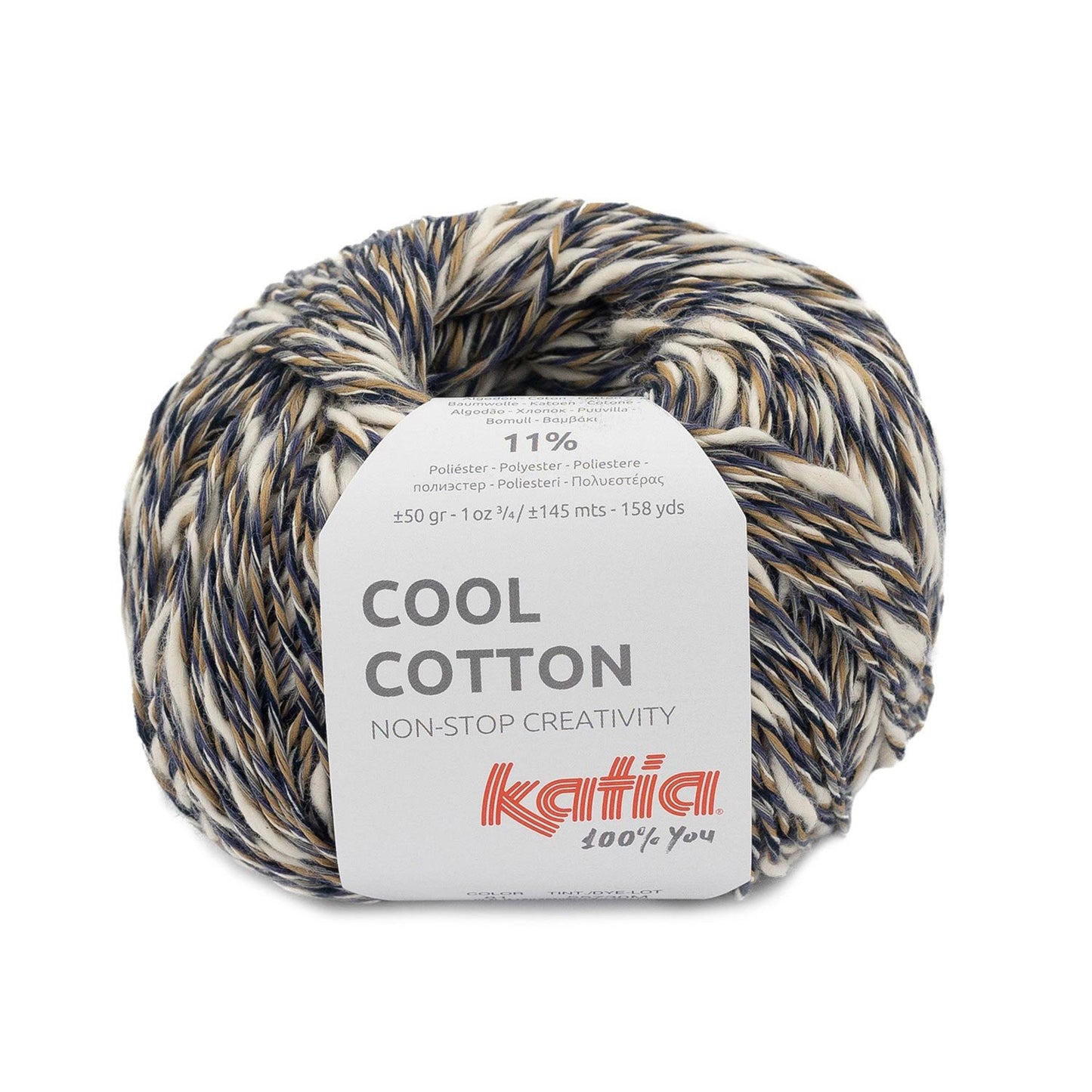 Katia - COOL COTTON - 62% Coton - 27% Coton recyclé - 11% Polyester Recyclé