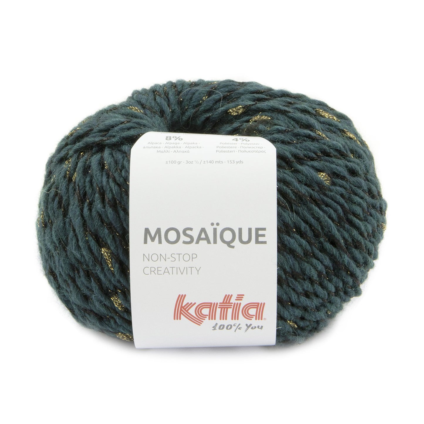 Katia - MOSAIQUE - 55% Acrylique - 22% Polyamide - 11% Laine - 8% Alpaga - 4% Polyester