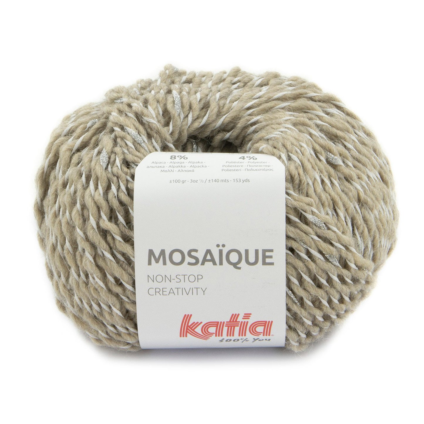 Katia - MOSAIQUE - 55% Acrylique - 22% Polyamide - 11% Laine - 8% Alpaga - 4% Polyester