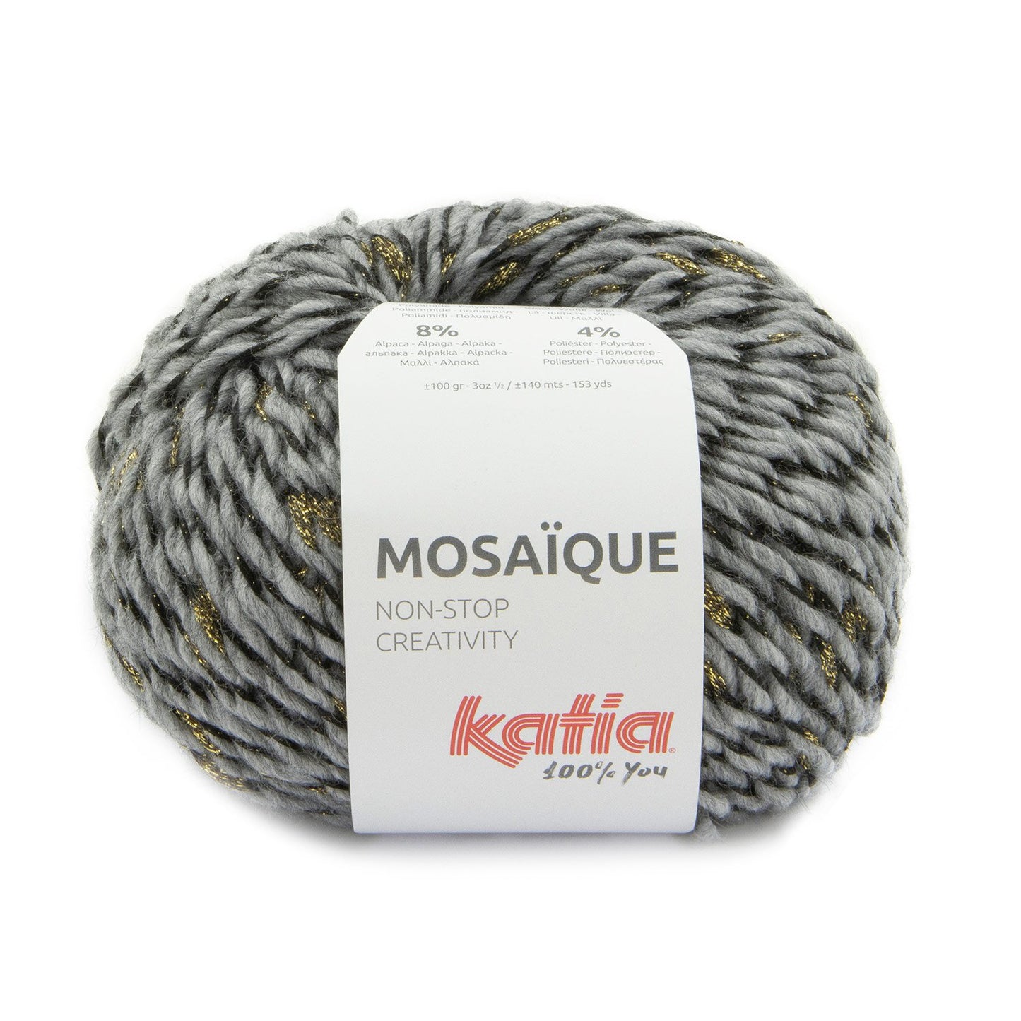 Katia - MOSAIQUE - 55% Acrylique - 22% Polyamide - 11% Laine - 8% Alpaga - 4% Polyester