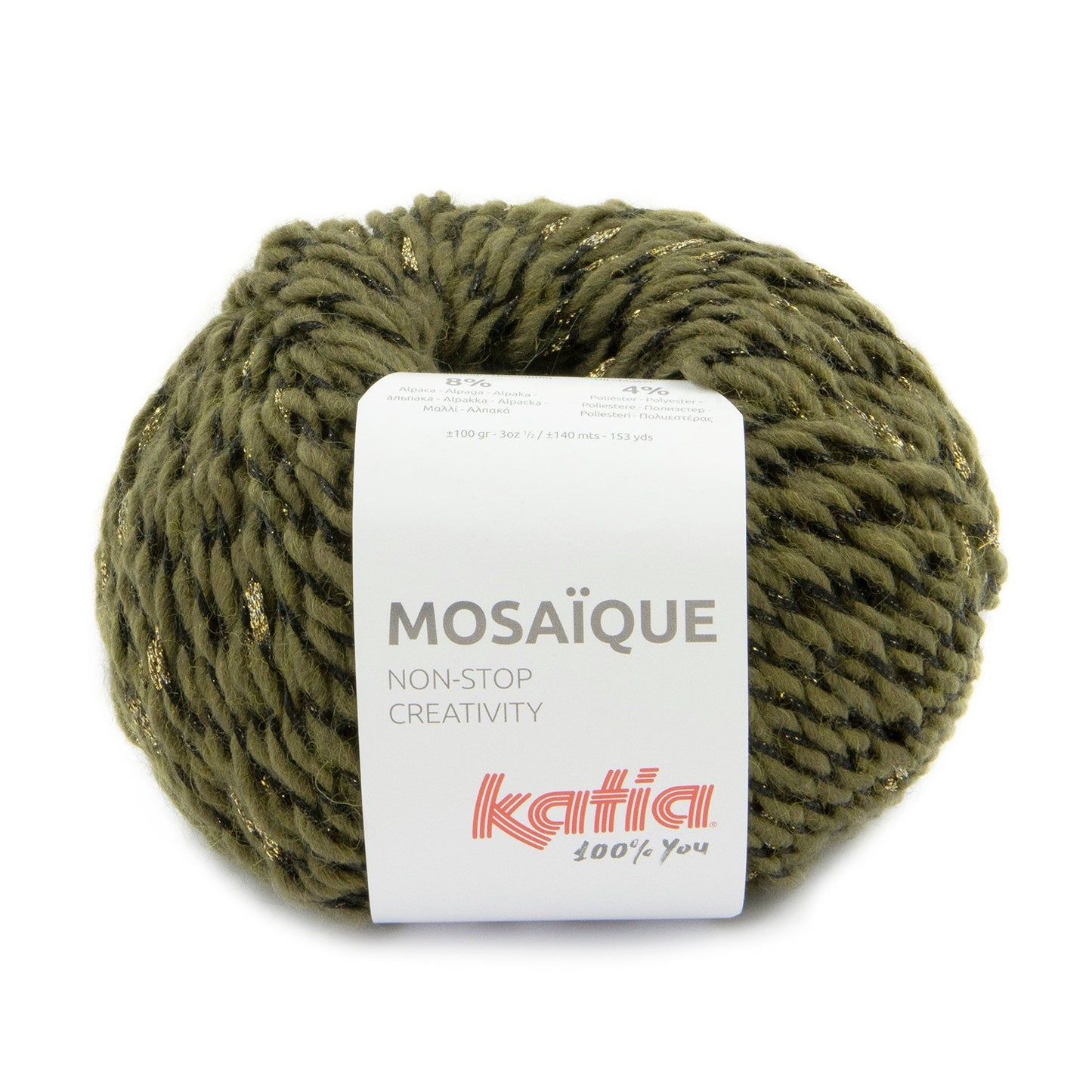 Katia - MOSAIQUE - 55% Acrylique - 22% Polyamide - 11% Laine - 8% Alpaga - 4% Polyester