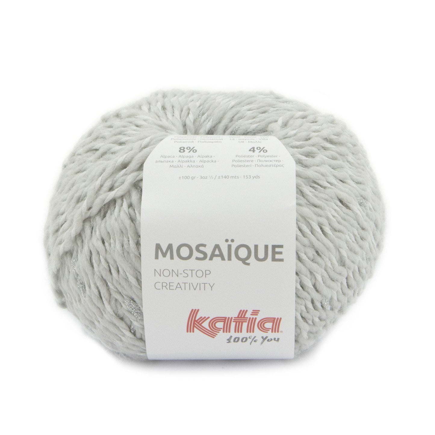 Katia - MOSAIQUE - 55% Acrylique - 22% Polyamide - 11% Laine - 8% Alpaga - 4% Polyester